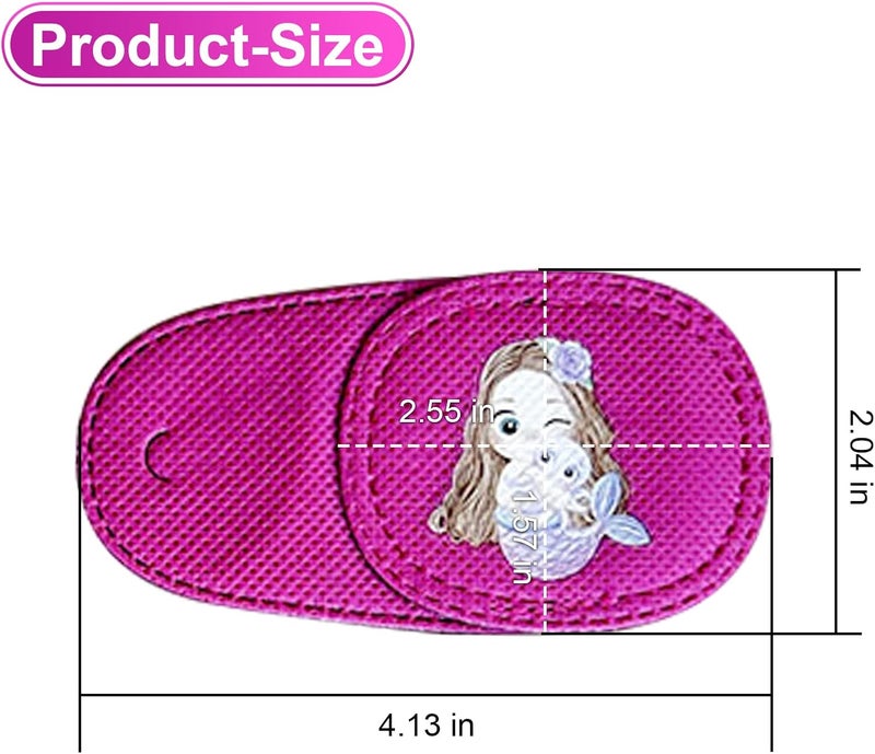 Mvwarj Eye Patches for Kids, 6 Pcs Girls Left Eye Patch for Glasses, Reusable Eye Patch for Lazy Eye Toddler Treating Amblyopia Strabismus and After Surgery (Pink Mermaid) - Image 2